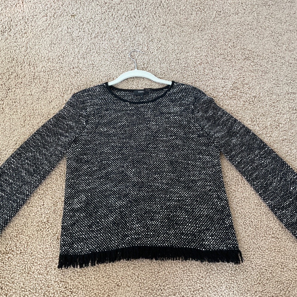 Theory tweed fringe hem sweater (P)